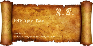 Máyer Bea névjegykártya